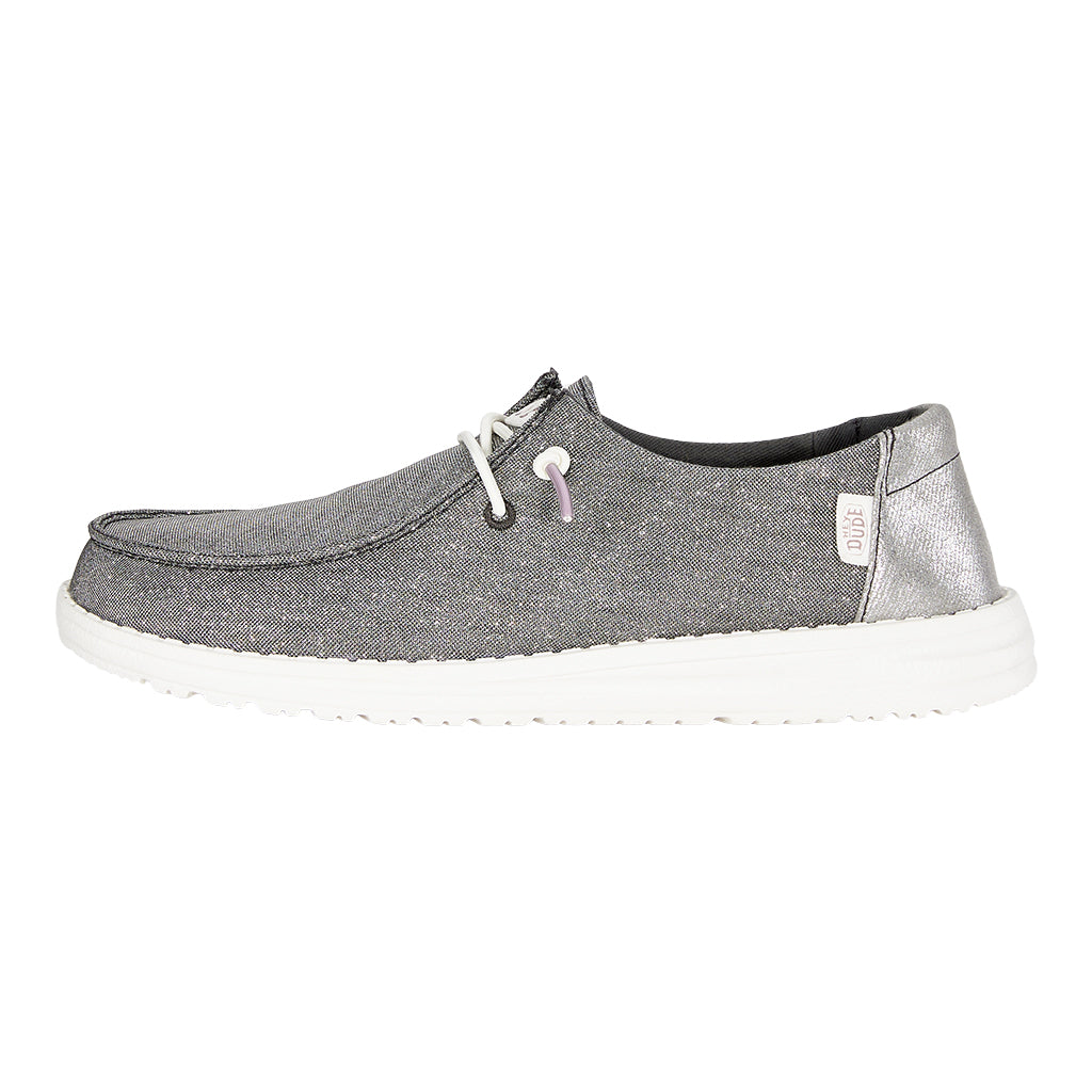 Wendy Metallic Sparkle Wide – Charcoal