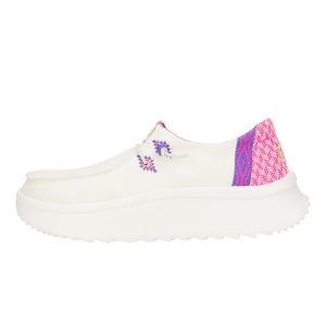 Wendy Peak Chambray Woven – White/Pink