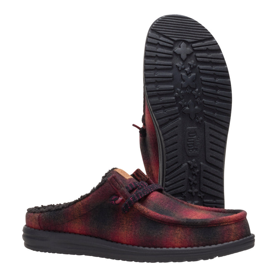 Wally Slip Cozy Plaid – Red Plaid/Black - Image 3