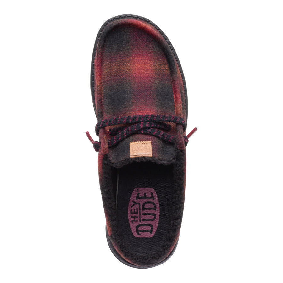 Wally Slip Cozy Plaid – Red Plaid/Black - Image 6